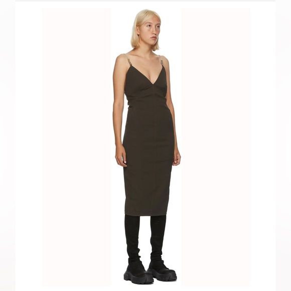 🔥PREPARING FOR CONSIGNMENT🔥 NWT RICK OWENS Shoestring Midi Maillot Dress - Picture 3 of 10